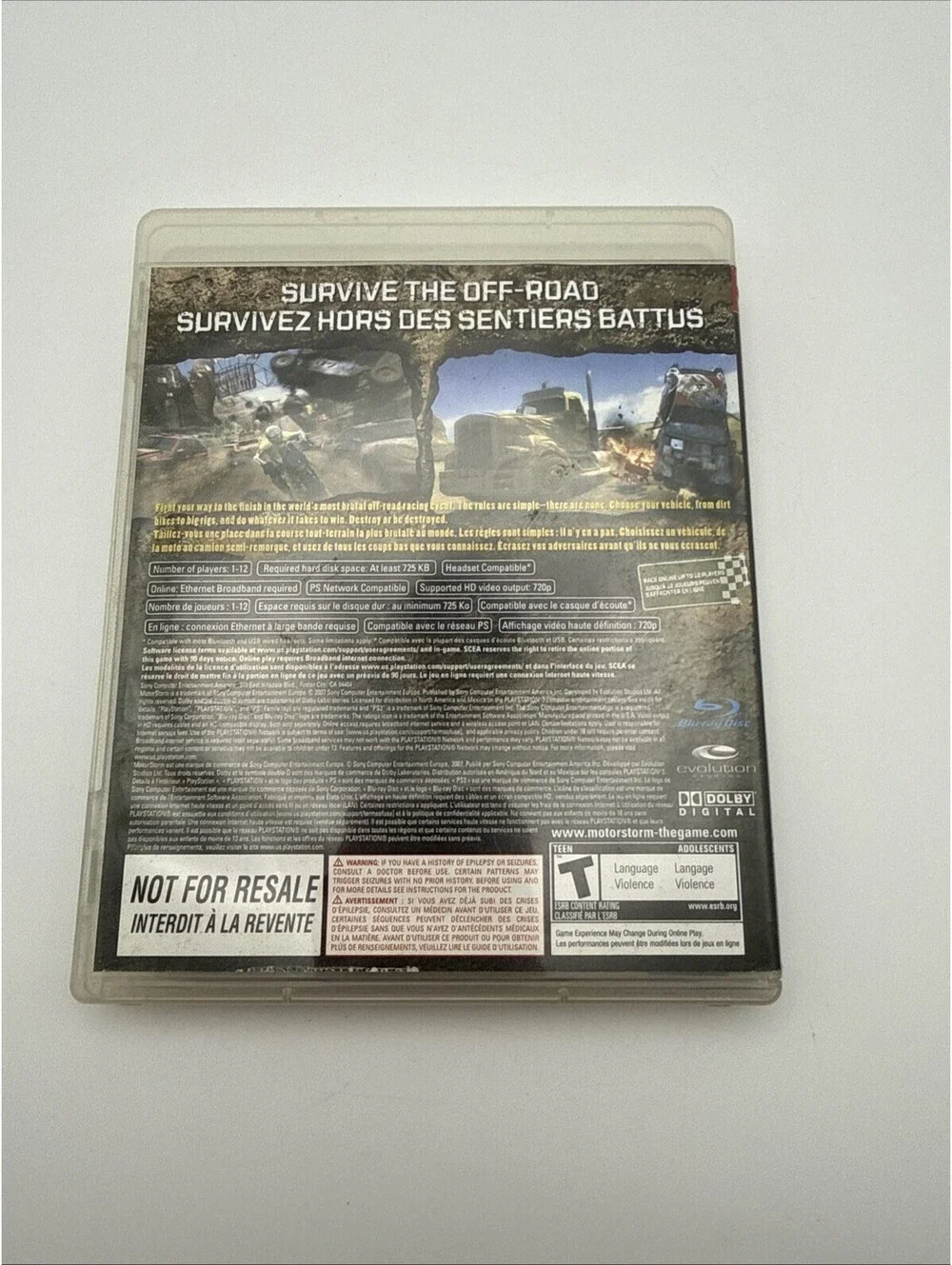 MotorStorm for PS3 (Sony PlayStation 3, 2007) - CIB Complete ML416